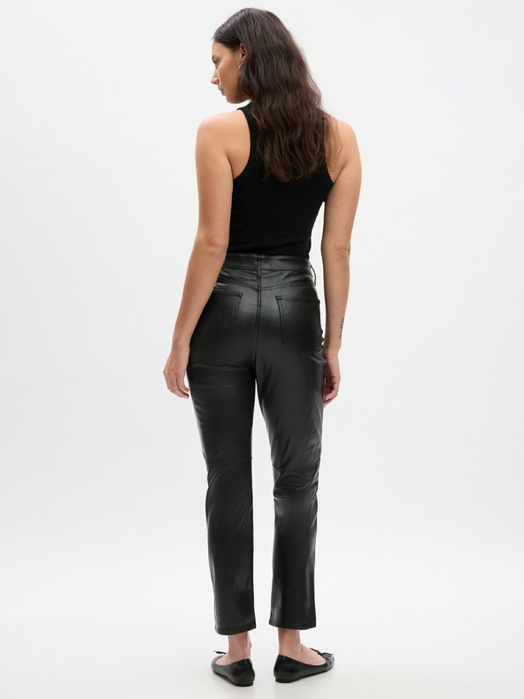 GAP Pantaloni High Rise din piele ecologică GAP