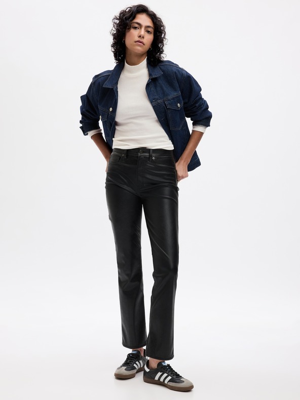 GAP Pantaloni High Rise din piele ecologică GAP