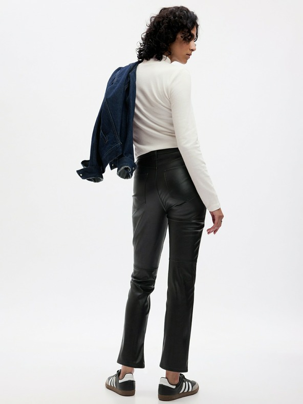 GAP Pantaloni High Rise din piele ecologică GAP
