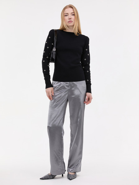 Orsay Pulover negru pentru femei cu aplicație ORSAY