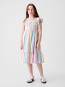 GAP Rochie midi pentru copii în dungi din amestec de in GAP