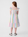 GAP Rochie midi pentru copii în dungi din amestec de in GAP