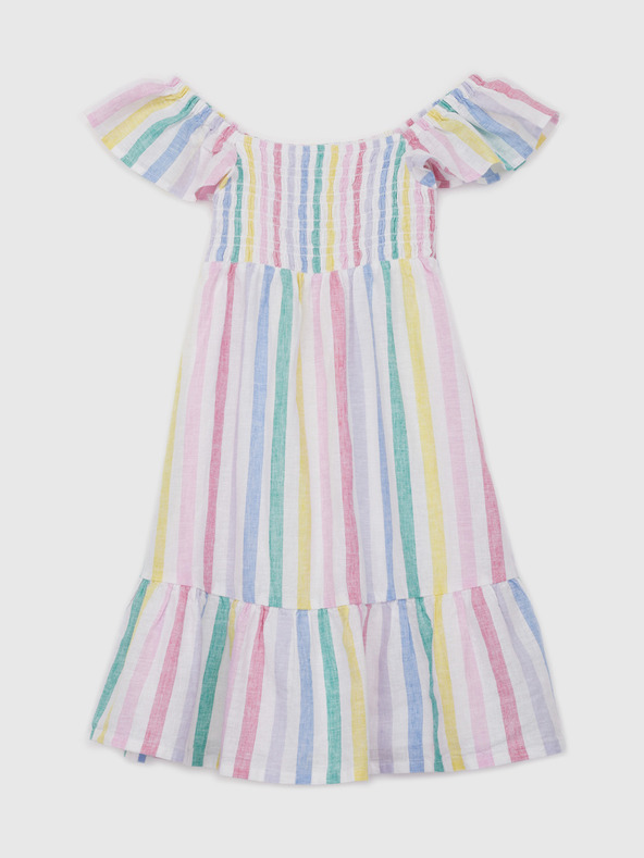 GAP Rochie midi pentru copii în dungi din amestec de in GAP