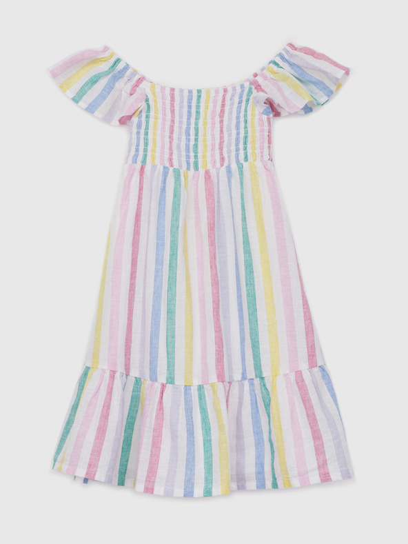 GAP Rochie midi pentru copii în dungi din amestec de in GAP