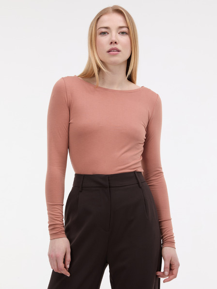 Orsay Tricou de damă maro deschis cu mâneci lungi ORSAY