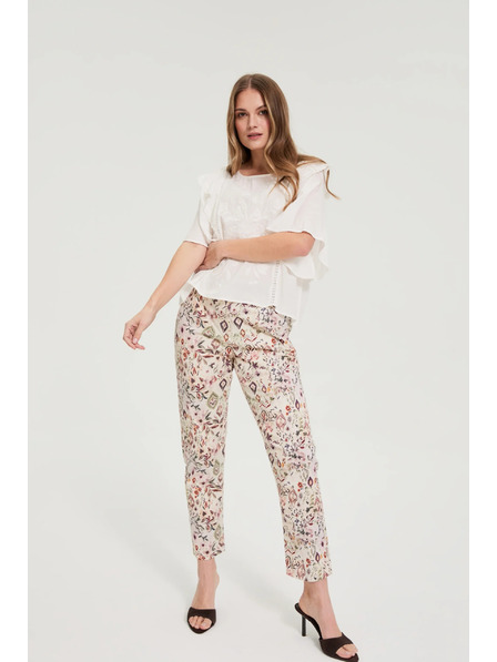 Moodo Pantaloni cu model bej Moodo