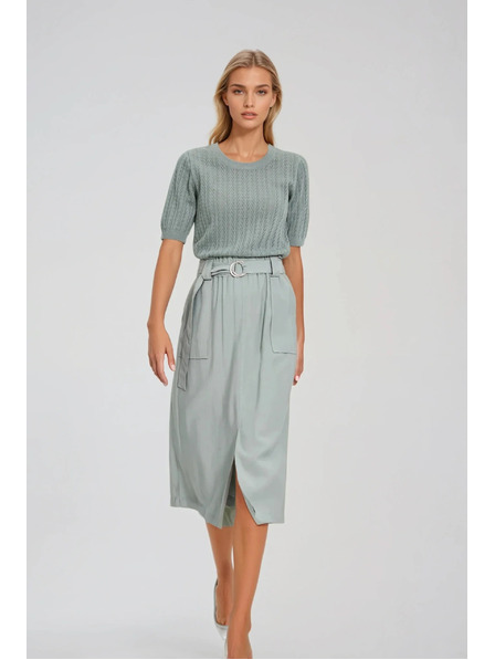 Moodo Pulover măsliniu cu mânecă scurtă Moodo