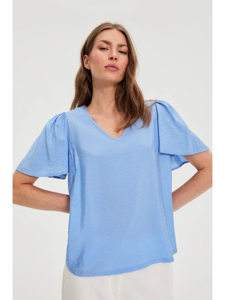 Moodo Cămașă vâscoasă albastră Moodo