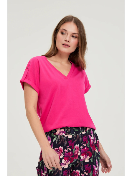 Moodo Tricou din bumbac purpuriu Moodo