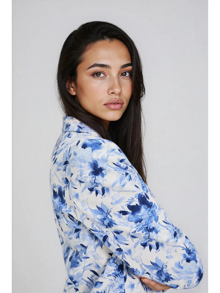 Moodo Sacou cu flori albastru Moodo