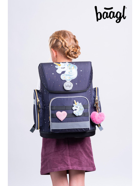 BAAGL  BAAGL SET 3 Ergo Unicorn Gold: geantă școlară, penar, sac
