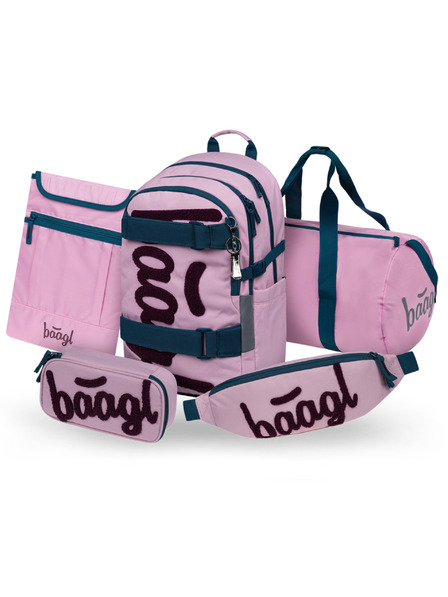 BAAGL  BAAGL SET 5 Skate Rose: rucsac, penar, geanta sport, borseta, husa laptop GRS