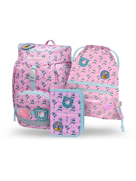 BAAGL  BAAGL SET 3 Airy Minecraft Panda: rucsac, penar, sac