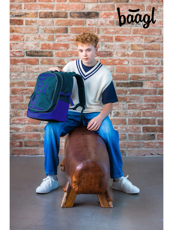 BAAGL  BAAGL Rucsac scolar Core Logo albastru GRS