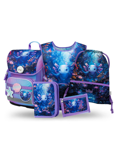 BAAGL  BAAGL SET 5 Ergo Axolotl: geanta scolara, penar, sac, sort, portofel