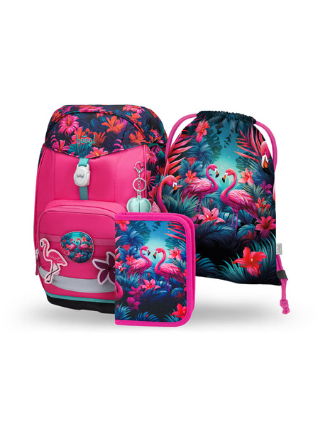BAAGL  BAAGL SET 3 Airy Plus Flamingo: rucsac, penar, sac