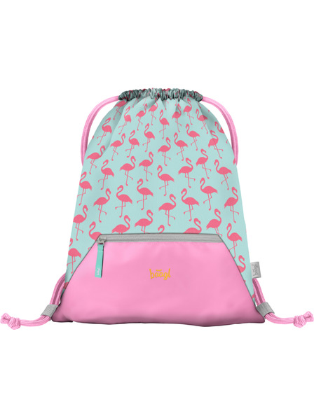 BAAGL  Geantă roz cu buzunar Baagl Flamingo