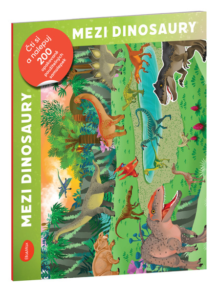 BAAGL  Citește și lipește - PRINTRE DINOZAURI, carte cu autocolante