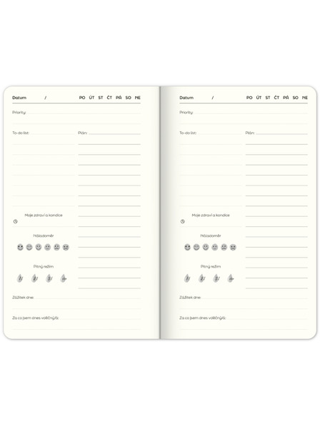 ELLA & MAX Planificator nedatat Note to self, 5 minute zilnic, 13 × 21 cm