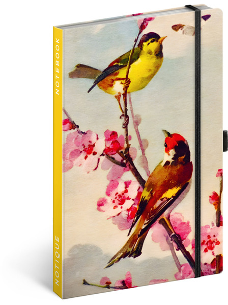 NOTIQUE NOTIQUE Notes Păsări – cireș de Kateřina Winterová, liniat, 13 x 21 cm