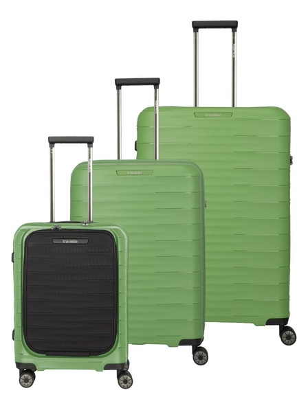 Travelite Set valize de călătorie Travelite Mooby S,M,L Front pocket Green