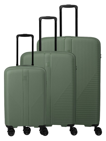 Travelite Set valize de călătorie Travelite Air Stripe S,M,L Slim Green