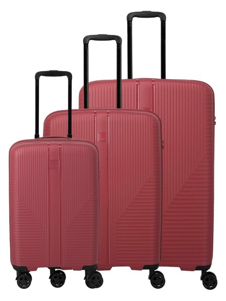 Travelite Set valize de călătorie Travelite Air Stripe S,M,L Slim Red