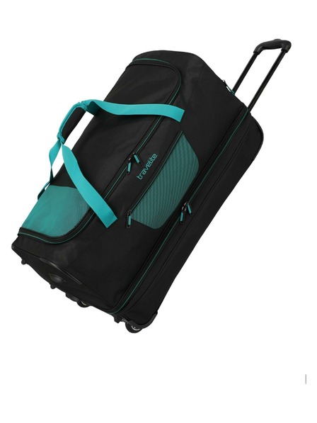 Travelite Geantă de călătorie Travelite Basics Wheeled duffle L exp Black/petrol