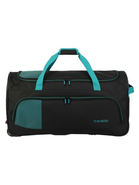 Travelite Geantă de călătorie Travelite Basics Fresh Wheeled duffle L Black/petrol