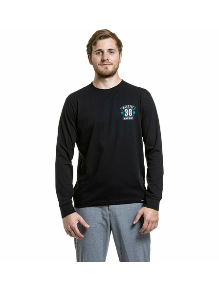 Meatfly Meatfly tricou bărbătesc cu mânecă lungă Blackheart Skull Black