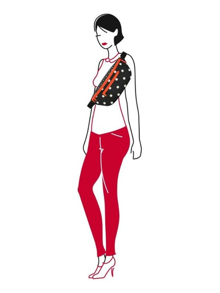 Reisenthel Borsetă roșu-neagră cu buline pentru femei Reisenthel Beltbag M Mixed Dots