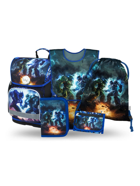 BAAGL  BAAGL SET 5 Ergo Roboți: servietă, penar, sac, șorț, portofel