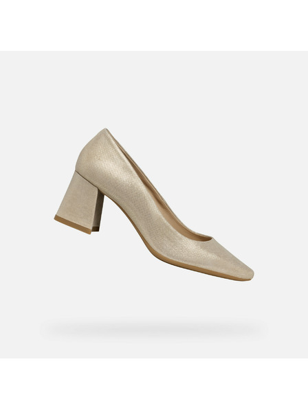 Geox Pantofi crem cu toc pentru femei Geox Giselda