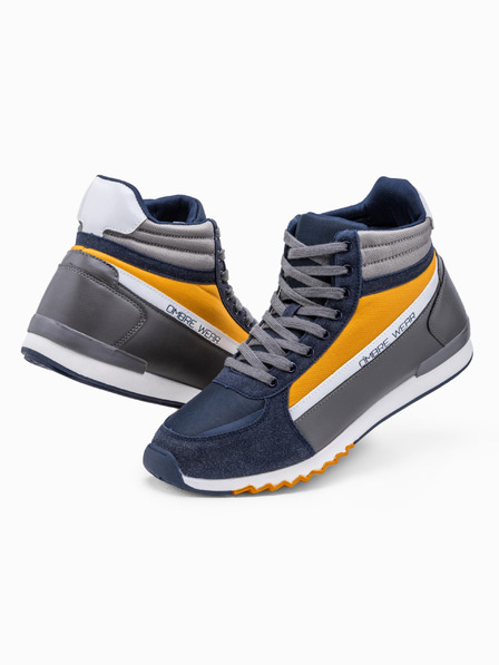 Ombre Clothing Pantofi sport pentru bărbați - albastru marin/galben T358 Ombre Clothing