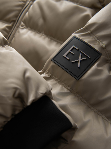 Ombre Clothing Jachetă bărbătească matlasată cu luciu și guler înălțat - gri deschis V5 OM-JALP-0218 Ombre Clothing