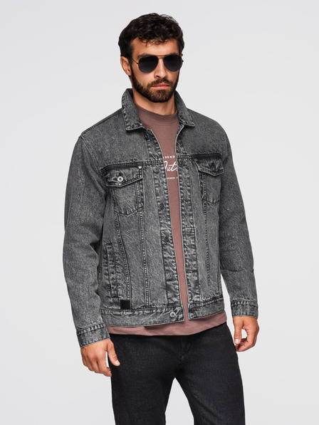 Ombre Clothing Jachetă denim bărbătească katana cu spălătură - grafit V5 OM-JADJ-0219 Ombre Clothing