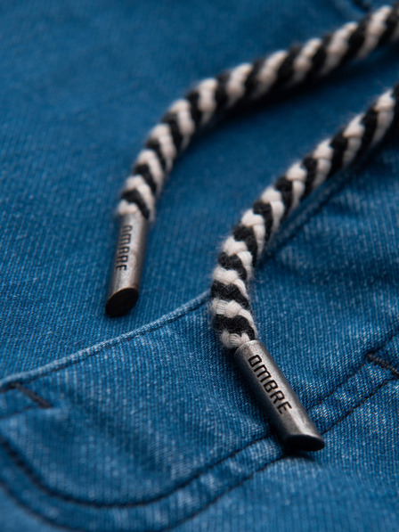 Ombre Clothing Pantaloni denim bărbătești cu șnur la talie - albastru V1 OM-PADJ-0242 Ombre Clothing