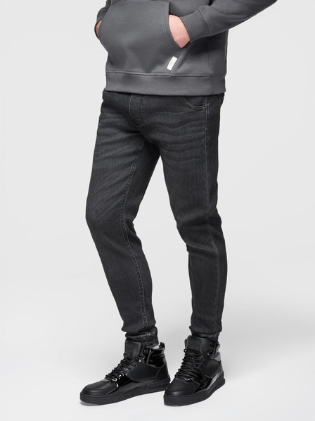 Ombre Clothing Pantaloni denim bărbătești cu șnur la talie - negru V4 OM-PADJ-0242 Ombre Clothing