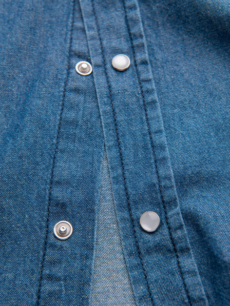 Ombre Clothing Cămașă din denim pentru bărbați cu nasturi și buzunare - albastru V2 OM-SHDS-0210 Ombre Clothing