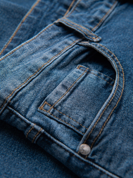 Ombre Clothing Pantaloni de blugi pentru bărbați SLIM FIT cu rupturi - albastru închis V2 OM-PADP-0255 Ombre Clothing