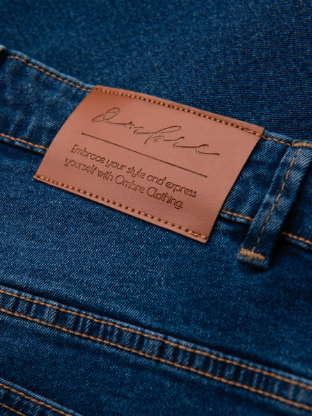 Ombre Clothing Pantaloni de blugi pentru bărbați JOGGERS cu fermoar clasic - albastru V2 OM-PADJ-0265 Ombre Clothing