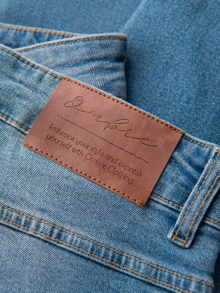 Ombre Clothing Pantaloni de blugi pentru bărbați SLIM FIT cu rupturi - albastru deschis V1 OM-PADP-0255 Ombre Clothing