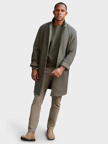 Ombre Clothing Palton ușor cu rând simplu pentru bărbați - khaki grafit V6 OM-COWC-0104 Ombre Clothing