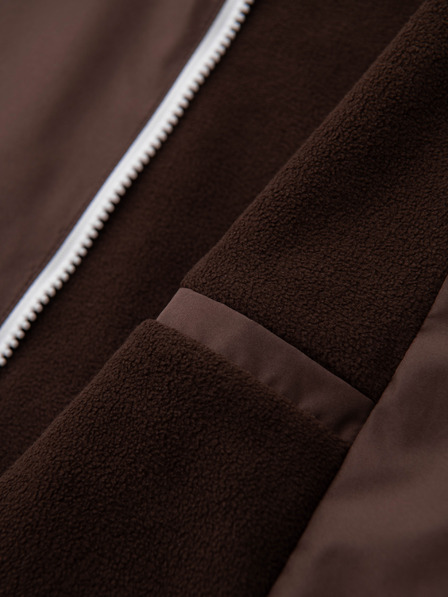 Ombre Clothing Jachetă ușoară pentru bărbați regular fit cu căptușeală și glugă - brun-bej V1 OM-JANP-0242 Ombre Clothing