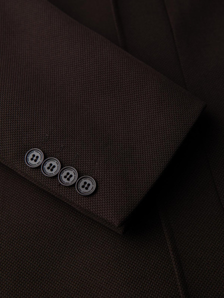 Ombre Clothing Palton structurat pentru bărbați cu guler înalt - brun închis V5 OM-COWC-0136 Ombre Clothing