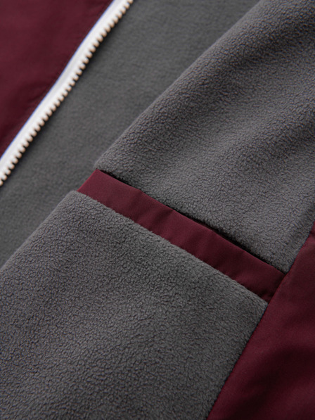 Ombre Clothing Jachetă ușoară pentru bărbați regular fit cu căptușeală și glugă - gri vișiniu V3 OM-JANP-0242 Ombre Clothing