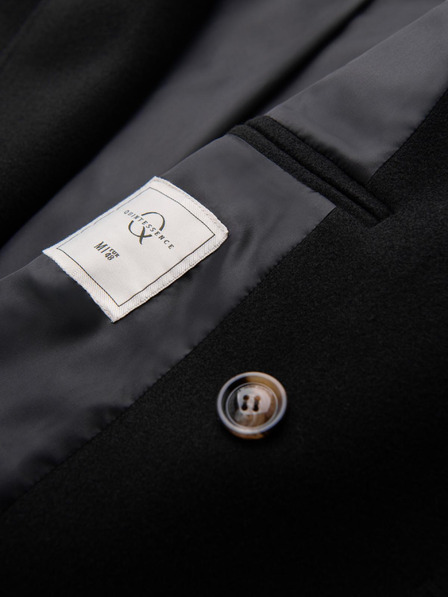 Ombre Clothing Palton cu rând dublu pentru bărbați cu nasturi decorativi - negru V2 OM-COWC-0137 Ombre Clothing