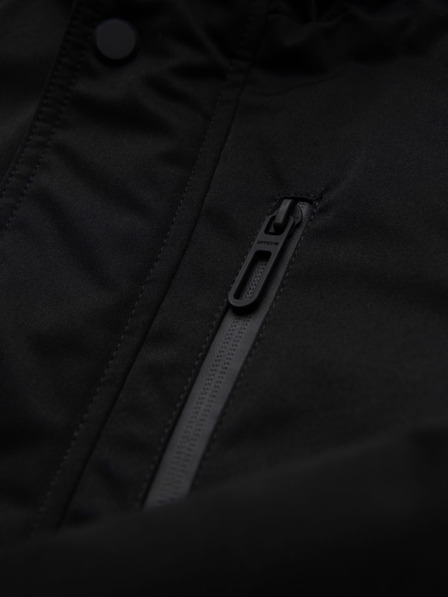 Ombre Clothing Jachetă lungă parka pentru bărbați cu blană de oaie - neagră V4 OM-JAPJ-0316 Ombre Clothing