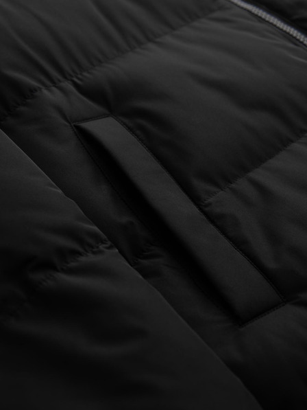 Ombre Clothing Jachetă lungă clasică pentru bărbați cu glugă - neagră V1 OM-JALJ-0269 Ombre Clothing