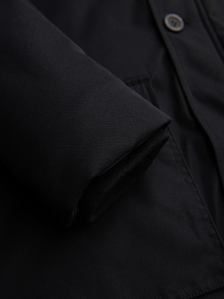 Ombre Clothing Parka elegantă pentru bărbați cu buzunare și glugă - neagră V1 OM-JAPJ-0287 Ombre Clothing